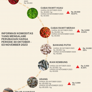 Perkembangan Harga Bahan Pokok Periode 30 Oktober – 03 November 2023